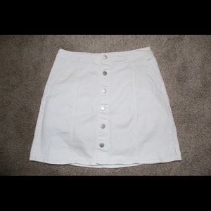 White jean button up skirt